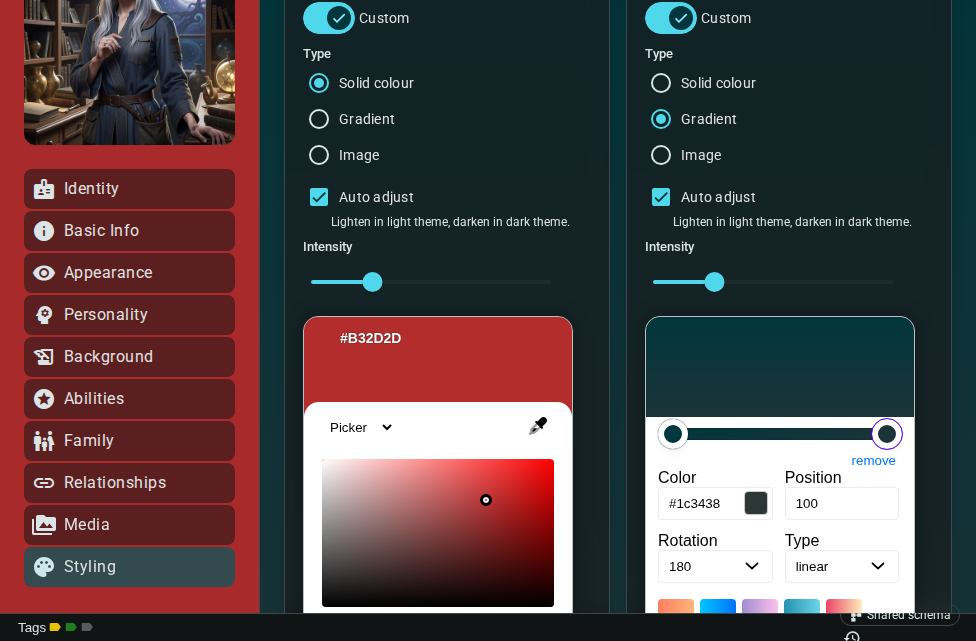 Custom menu and content backgrounds in dark mode