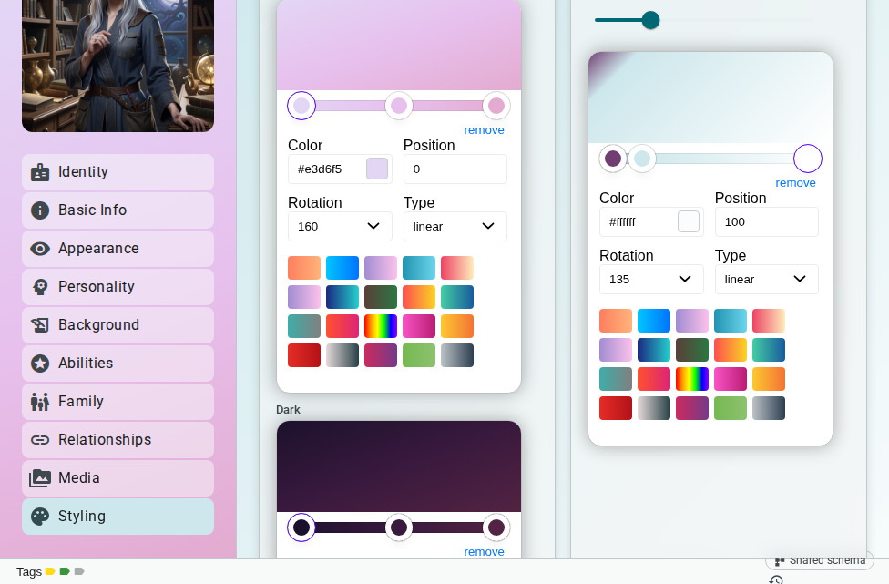 Gradient content background