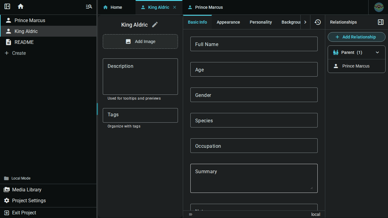 Parent relationship on source element