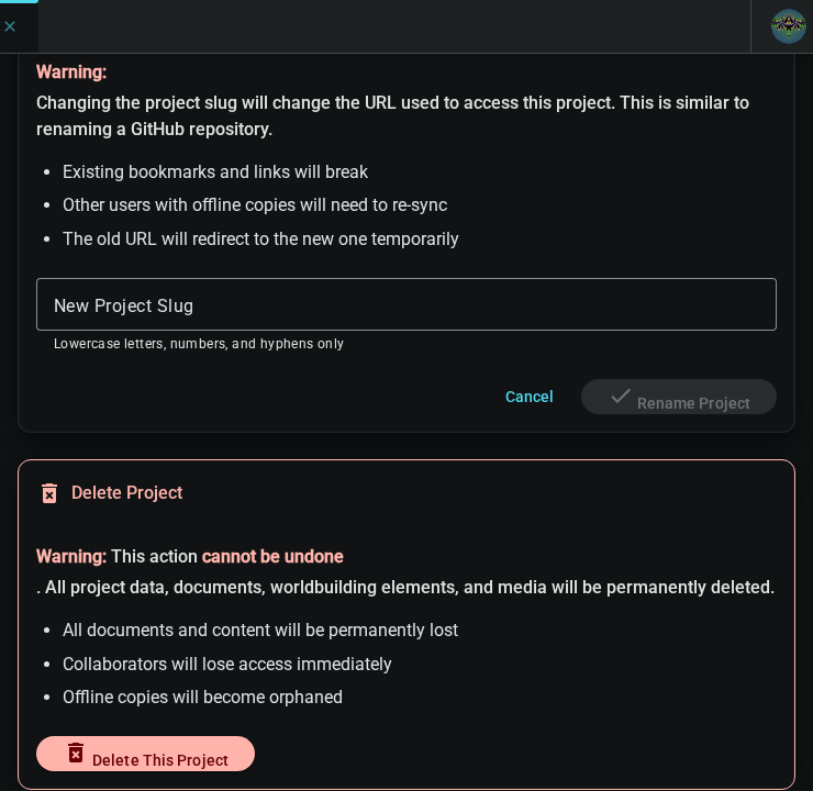 Danger zone overview — dark