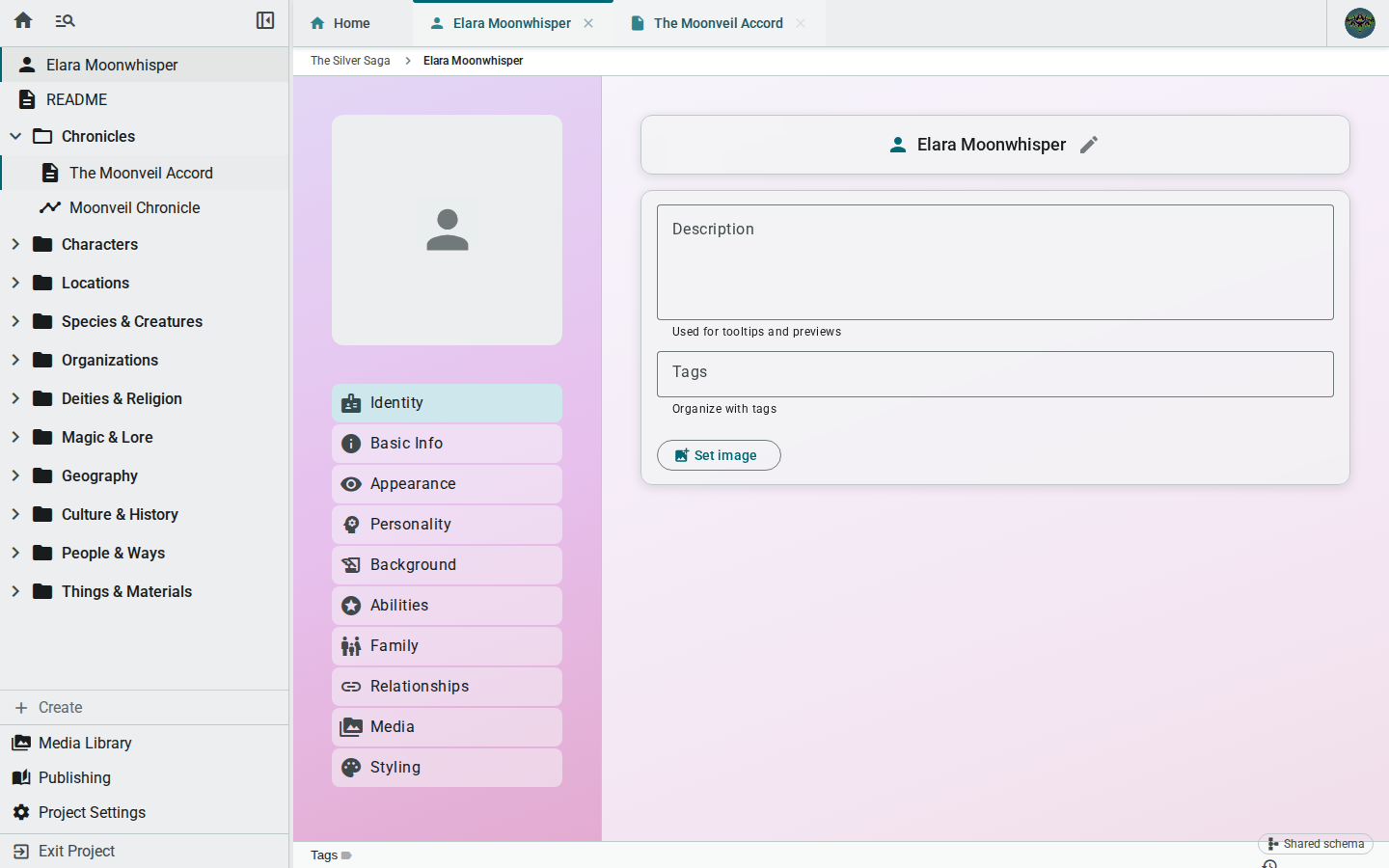 Backlinks — character view, light