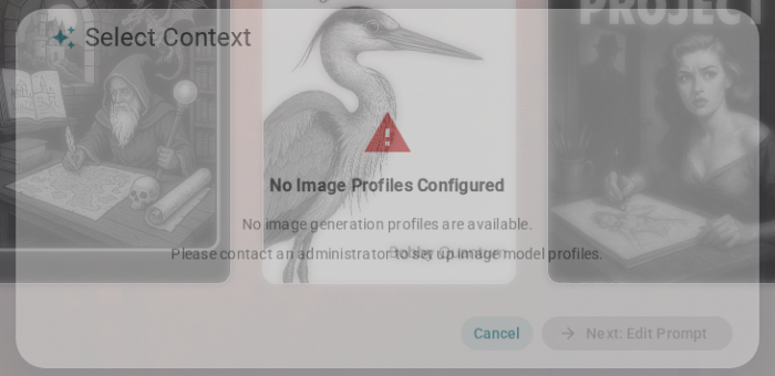 Image generation dialog — dark