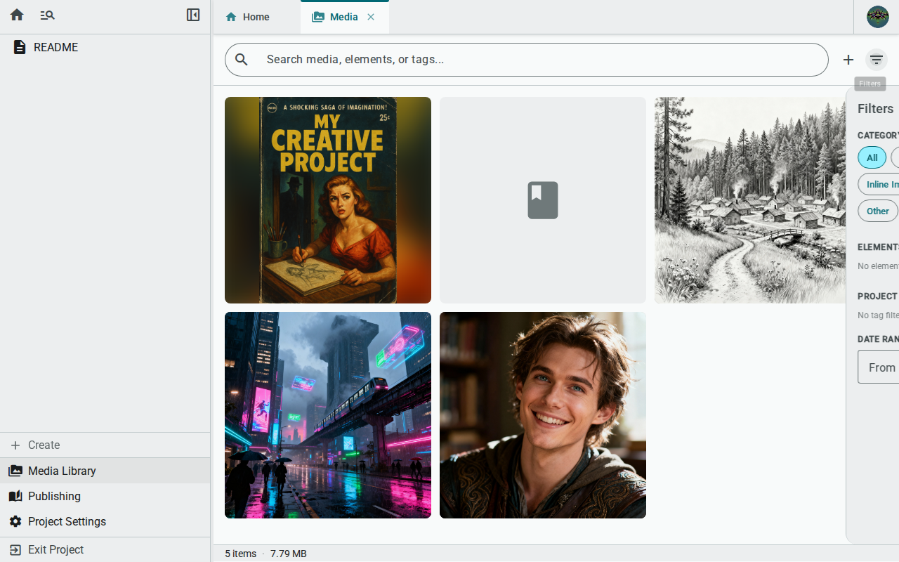 Media filter panel — light