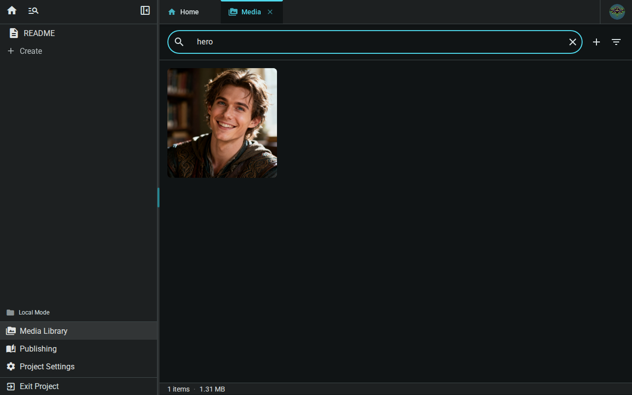 Media library filtered by a search query
