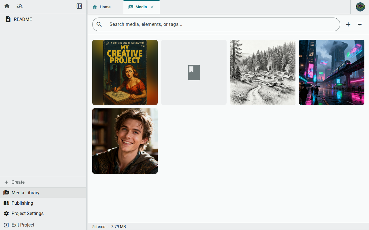 Media tab overview — light