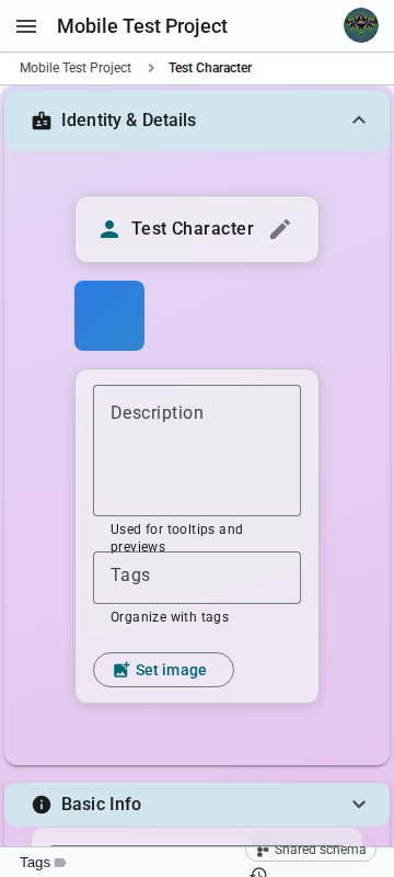 Mobile tab fields — Galaxy S21