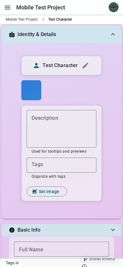 Mobile tab fields — iPhone 14 Pro