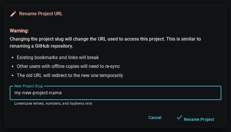 Rename form with new slug entered
