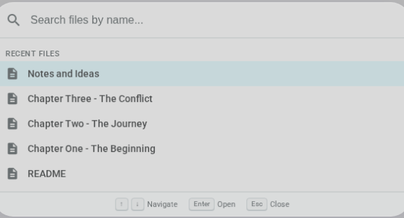 Quick Open dialog — light