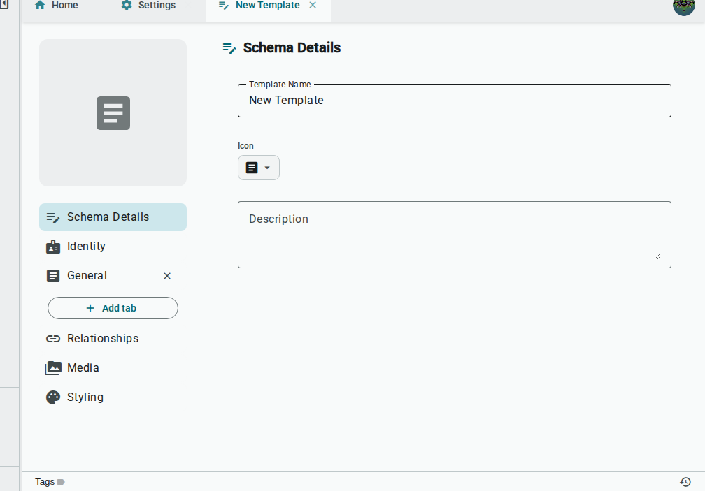 Create template dialog — light