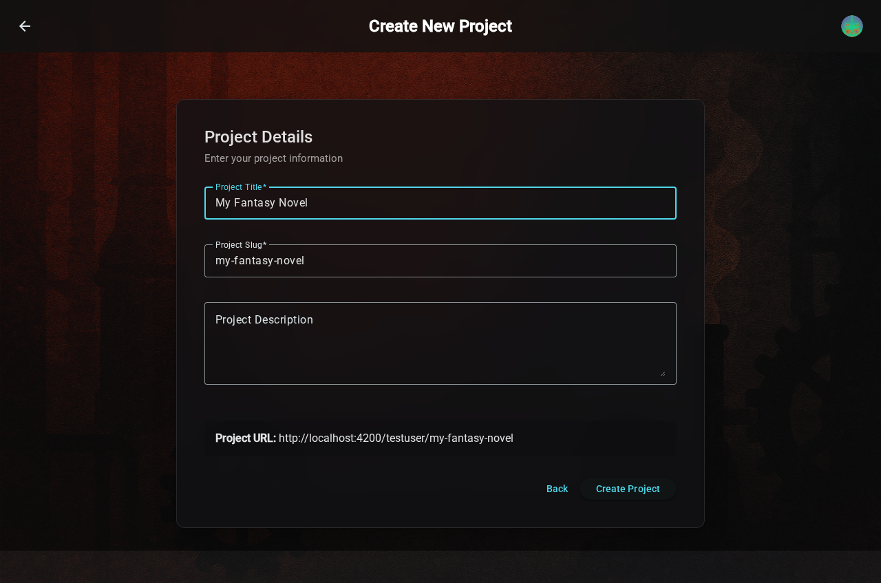 Project details form