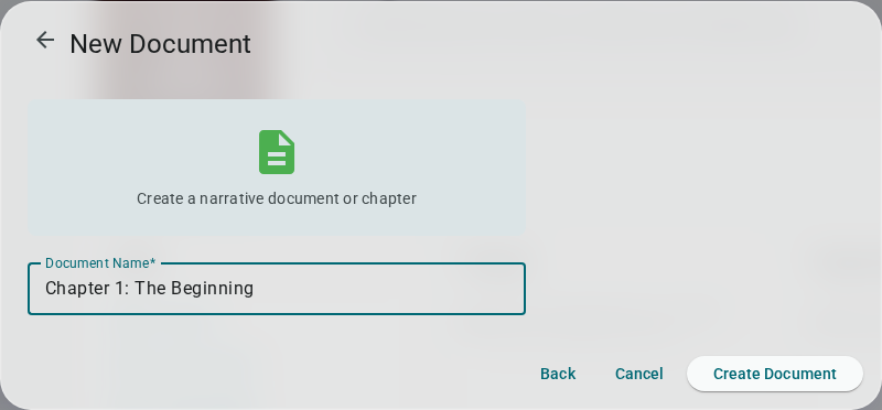 New document naming dialog — light