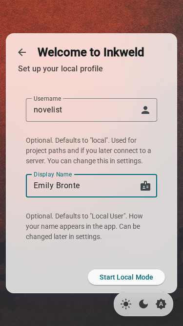 Setup — offline profile, mobile, light