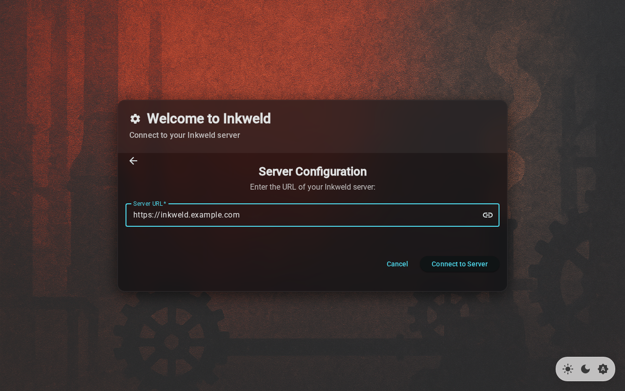 Server connection form