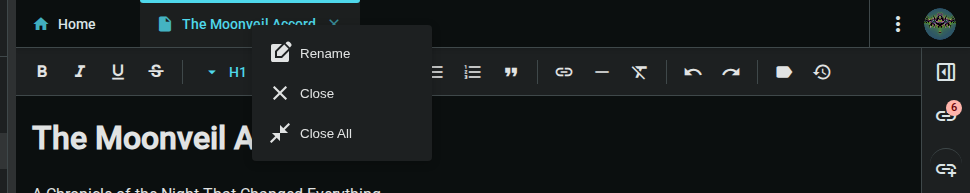 Tab context menu showing close options